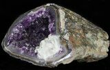Sparkling Purple Amethyst Geode with Calcite- Uruguay #46261-2
